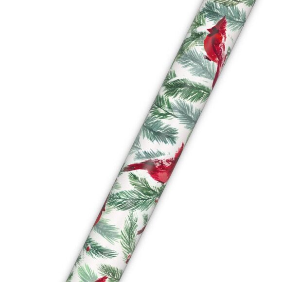 Hallmark Wrapping Paper Cardinals and Pine Branches 35 sq ft Roll Holiday Gift - Picture 5 of 6